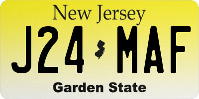 NJ license plate J24MAF