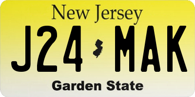 NJ license plate J24MAK