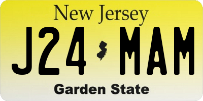 NJ license plate J24MAM