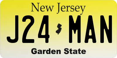NJ license plate J24MAN