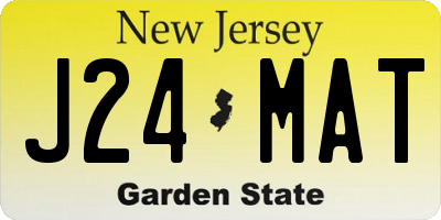 NJ license plate J24MAT