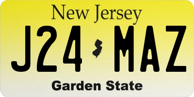 NJ license plate J24MAZ