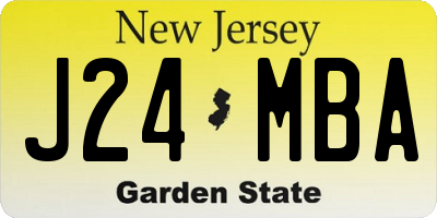 NJ license plate J24MBA