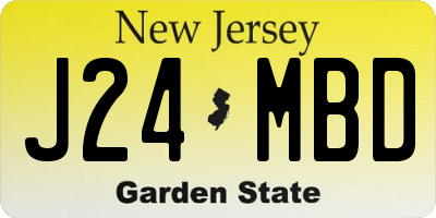 NJ license plate J24MBD