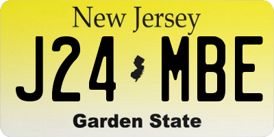 NJ license plate J24MBE