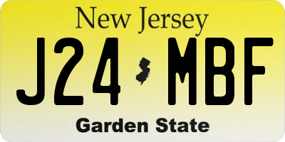 NJ license plate J24MBF