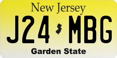 NJ license plate J24MBG