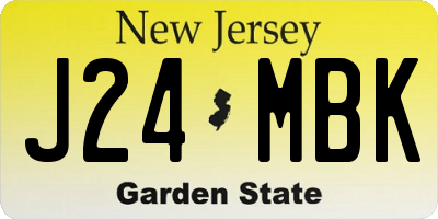 NJ license plate J24MBK