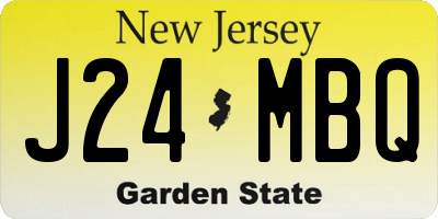 NJ license plate J24MBQ