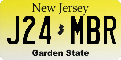 NJ license plate J24MBR