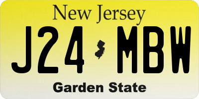 NJ license plate J24MBW