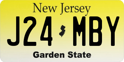 NJ license plate J24MBY