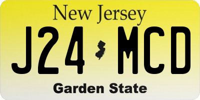 NJ license plate J24MCD