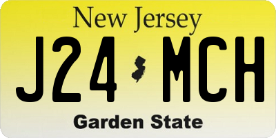 NJ license plate J24MCH