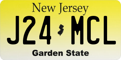 NJ license plate J24MCL