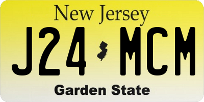 NJ license plate J24MCM