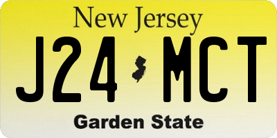 NJ license plate J24MCT