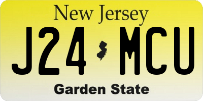 NJ license plate J24MCU