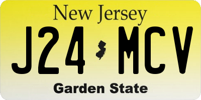 NJ license plate J24MCV