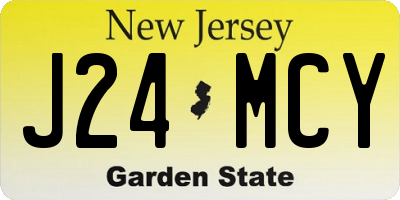 NJ license plate J24MCY