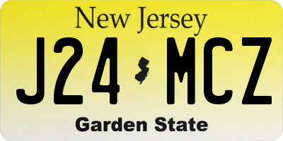NJ license plate J24MCZ