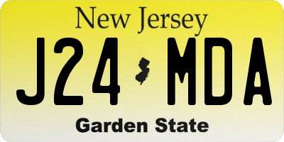 NJ license plate J24MDA