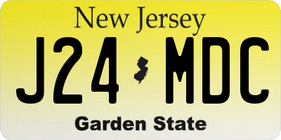 NJ license plate J24MDC