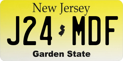 NJ license plate J24MDF