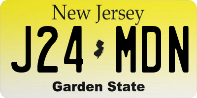NJ license plate J24MDN