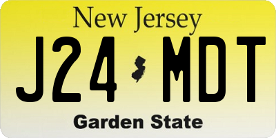 NJ license plate J24MDT