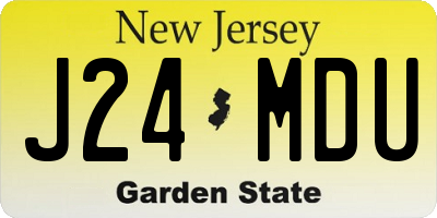 NJ license plate J24MDU