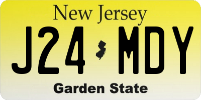 NJ license plate J24MDY
