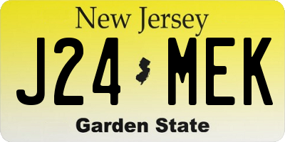 NJ license plate J24MEK