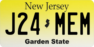 NJ license plate J24MEM