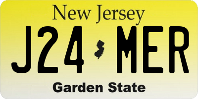 NJ license plate J24MER