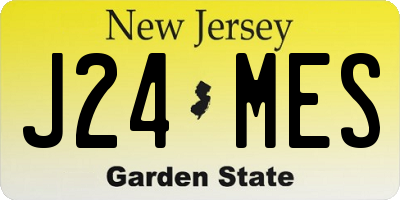 NJ license plate J24MES