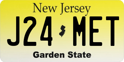 NJ license plate J24MET