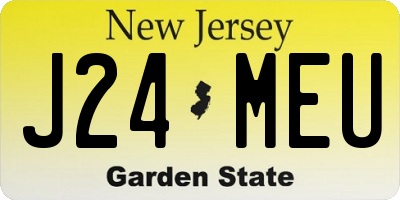NJ license plate J24MEU