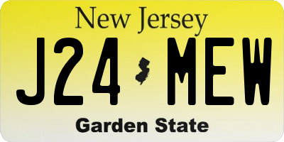 NJ license plate J24MEW