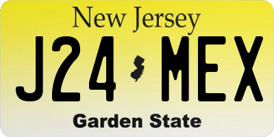 NJ license plate J24MEX