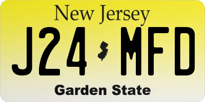 NJ license plate J24MFD