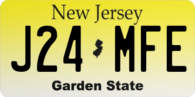 NJ license plate J24MFE