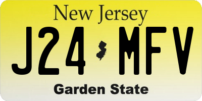 NJ license plate J24MFV