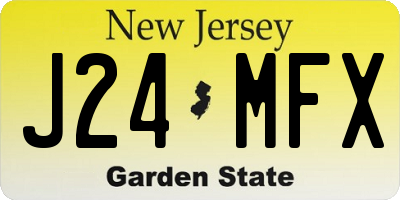 NJ license plate J24MFX