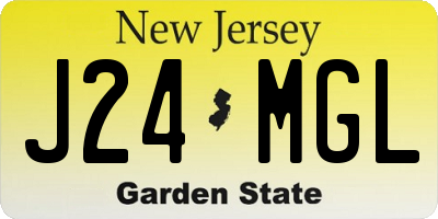 NJ license plate J24MGL