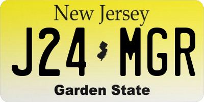 NJ license plate J24MGR