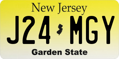 NJ license plate J24MGY