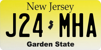NJ license plate J24MHA