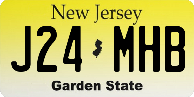 NJ license plate J24MHB
