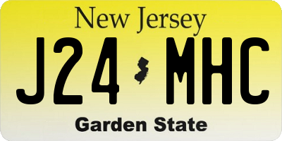 NJ license plate J24MHC
